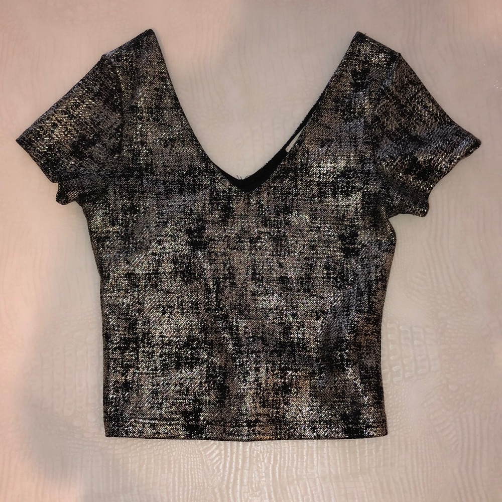 Gold & Black Going-Out Top
